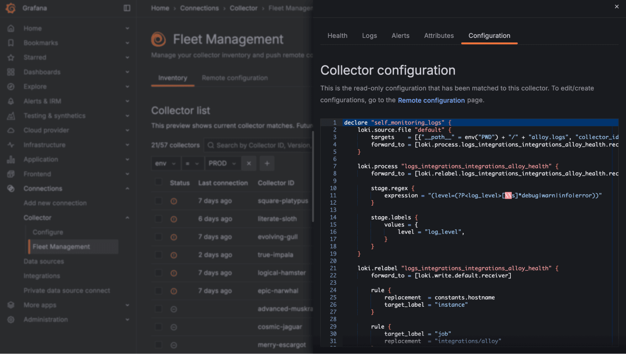 Easily control observability collectors at scale with Fleet Management in Grafana Cloud