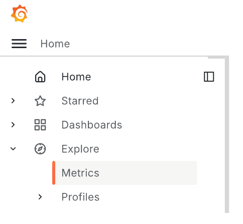 Metrics menu