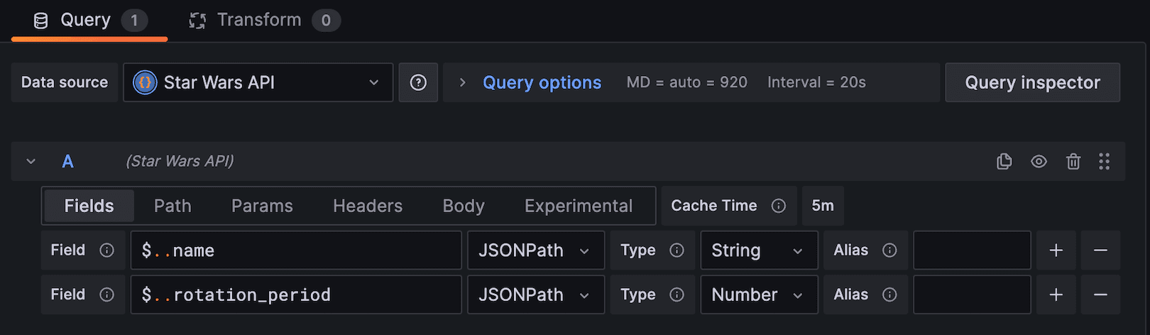 An additional number field is added to the query.
