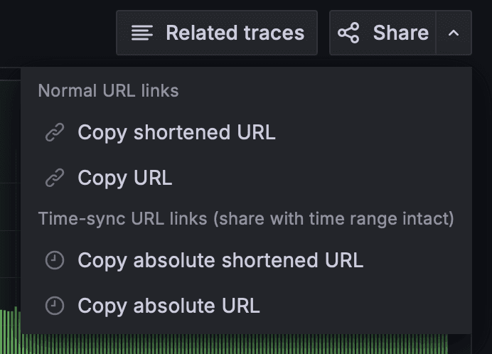 URL linking options in the UI