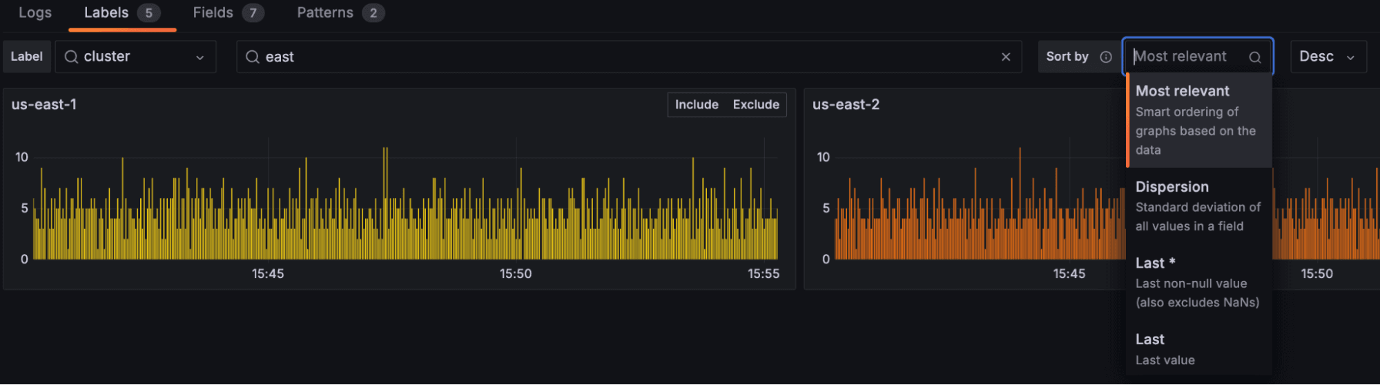 Sort by drop down menu