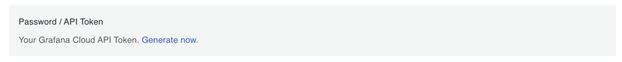 Password API token generation