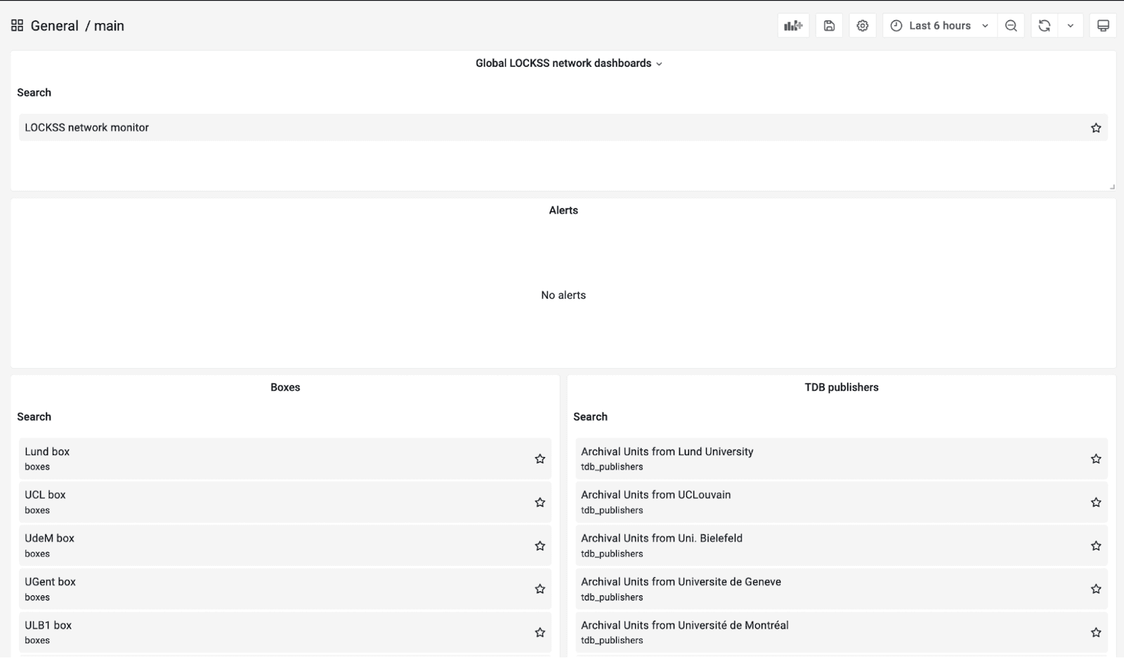 A screenshot of the LOCKSS dashboard home screen