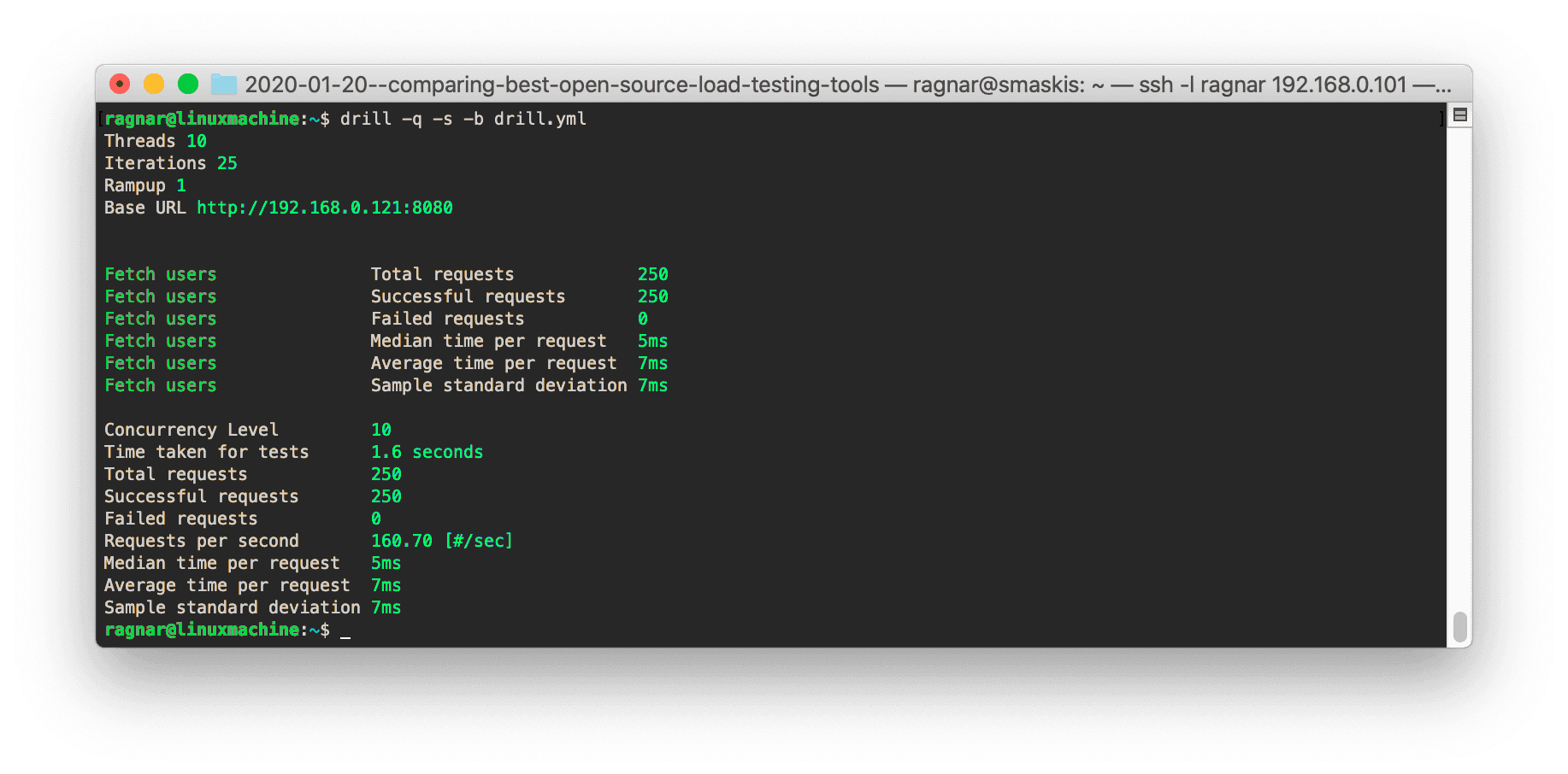 Drill runtime screenshot