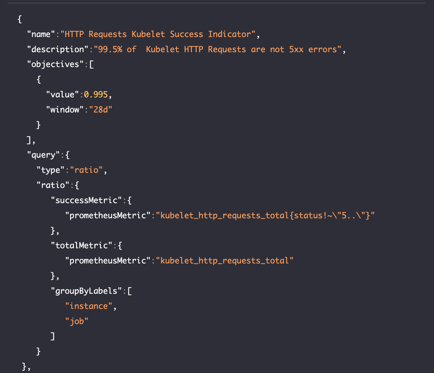 Code to configure SLO as code with API in Grafana Cloud