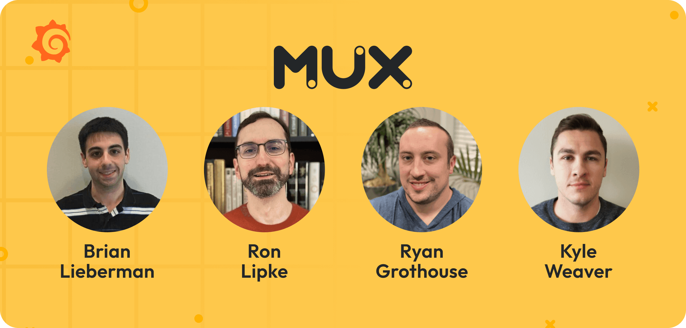 Head shots of the four interviewees from Mux