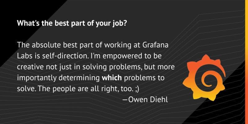 Meet the Grafana Labs team: Cortex and Loki contributor Owen Diehl!