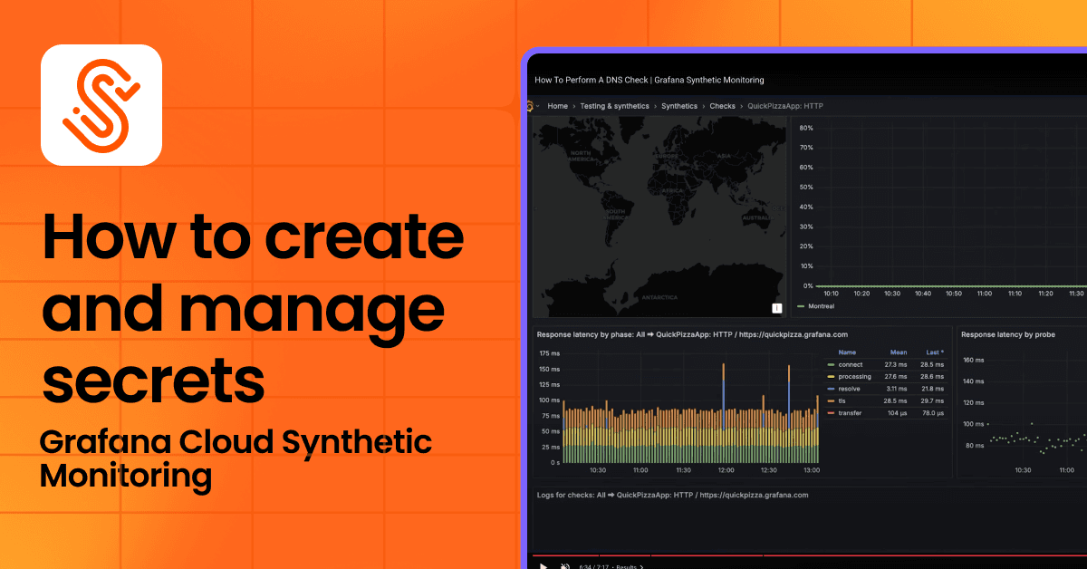 How to create and manage secrets with Grafana Cloud Synthetic Monitoring