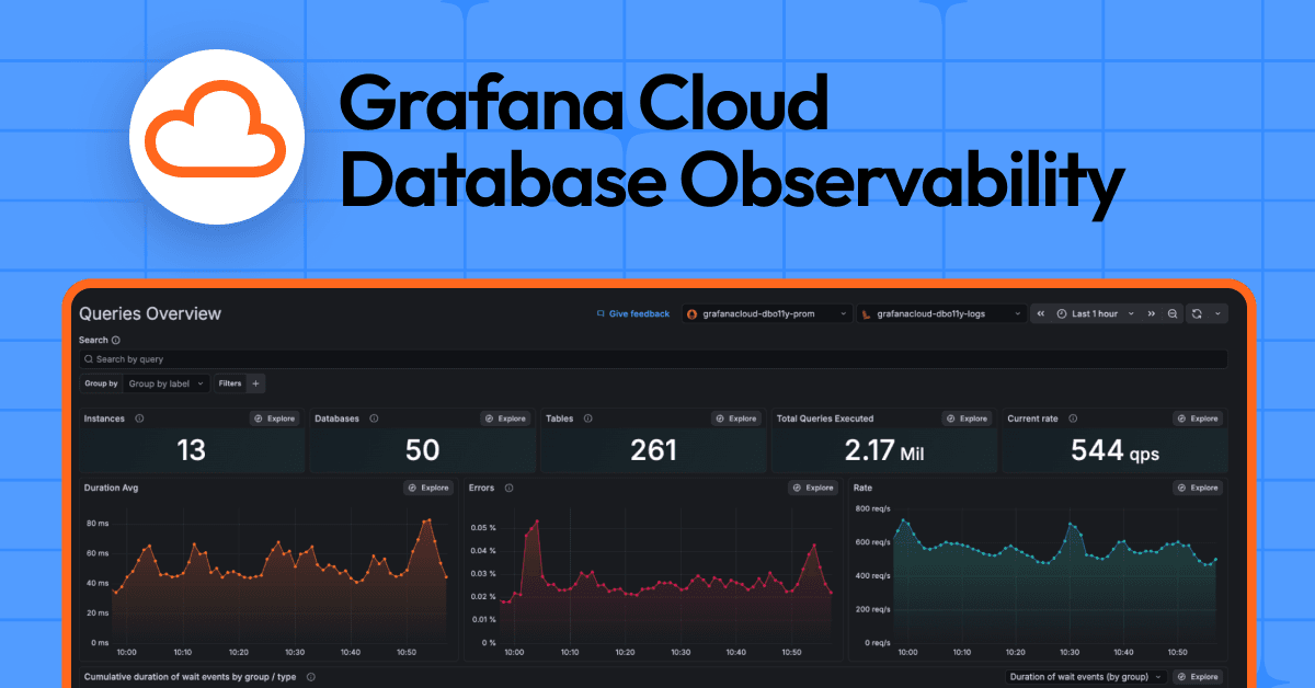 Understand, diagnose, and optimize SQL queries: Introducing Grafana Cloud Database Observability