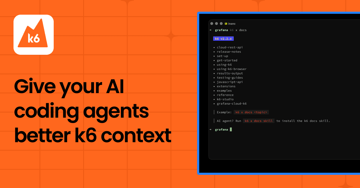 Better context, smarter testing: How to give your AI coding agent direct access to k6 docs