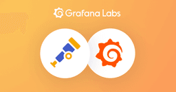 OpenTelemetry and Grafana logos in overlapping white circles with an orange background