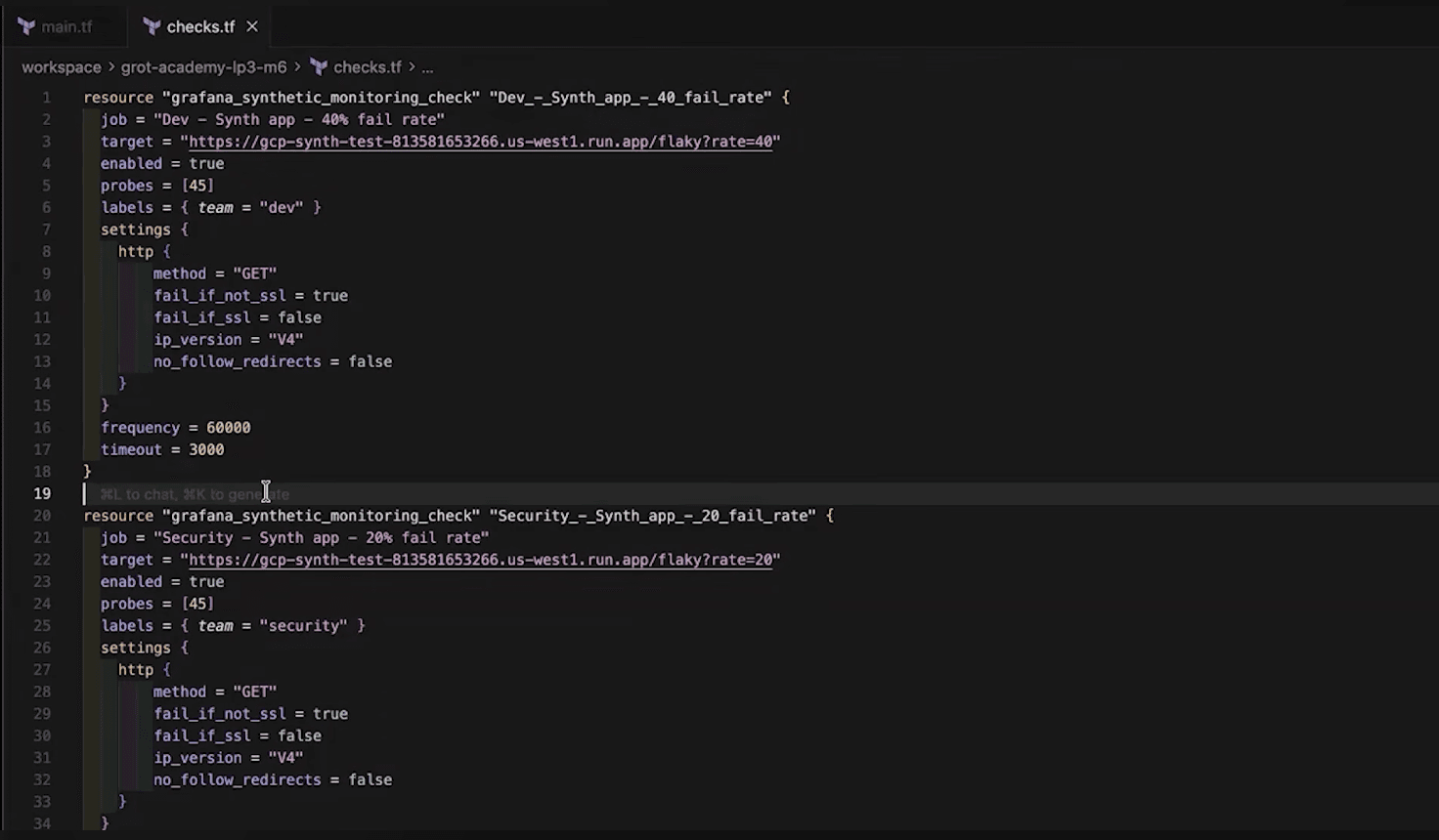 A screenshot of the checks.tf file.