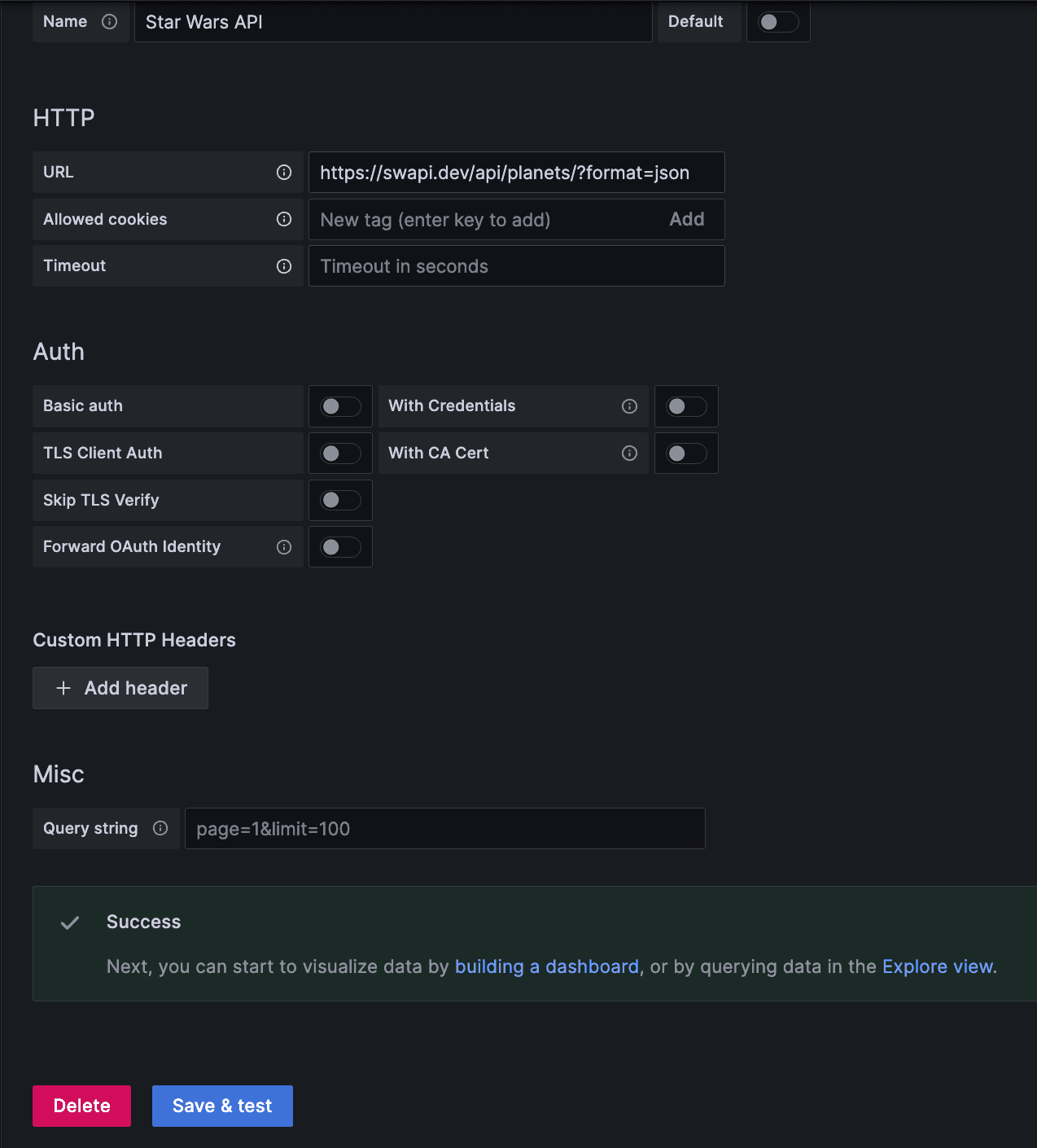 A screenshot shows the URL successfully added on the configuration page.