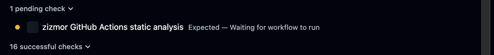 Zizmor check expecting result in repository