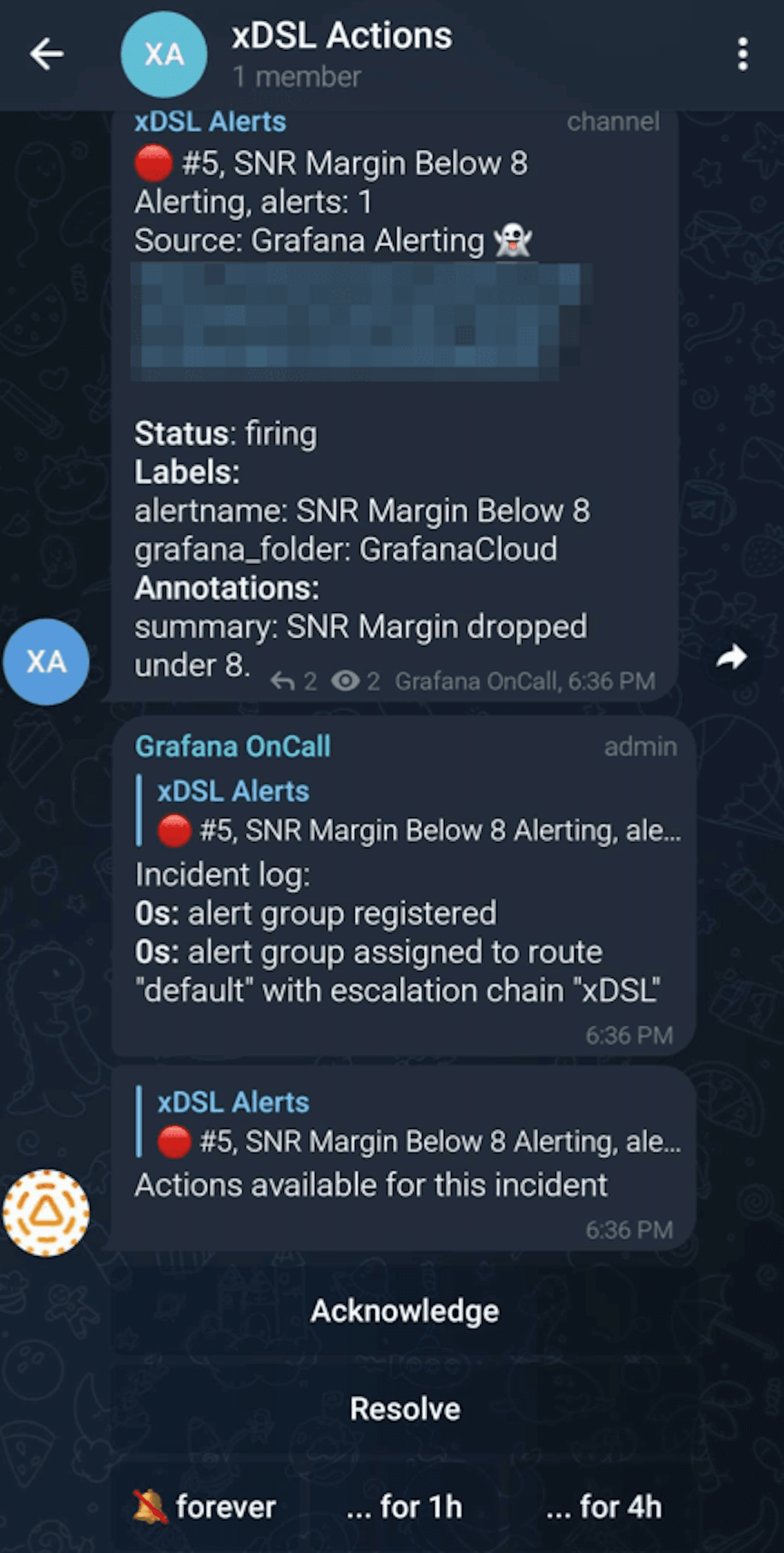 A screenshot of a Grafana alert.