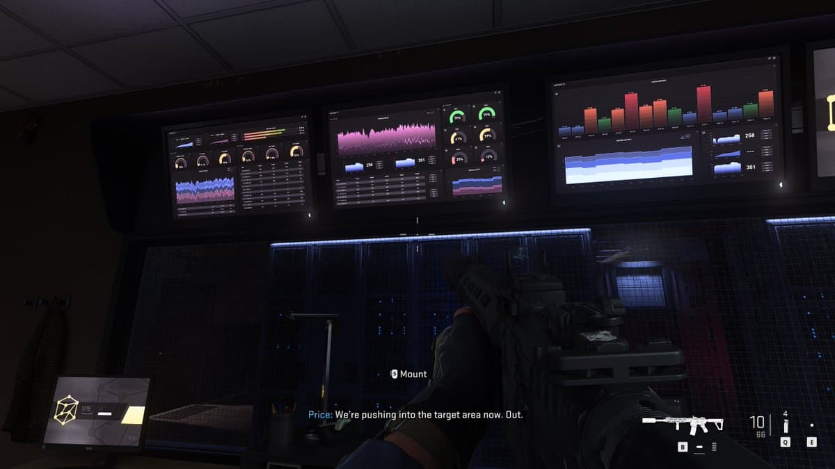 Screenshot of Grafana dashboards in Call of Duty video game