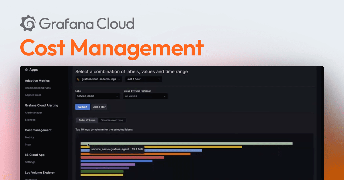 Manage log volumes, metrics cardinality, monthly bills: Explore Grafana Cloud cost management tools