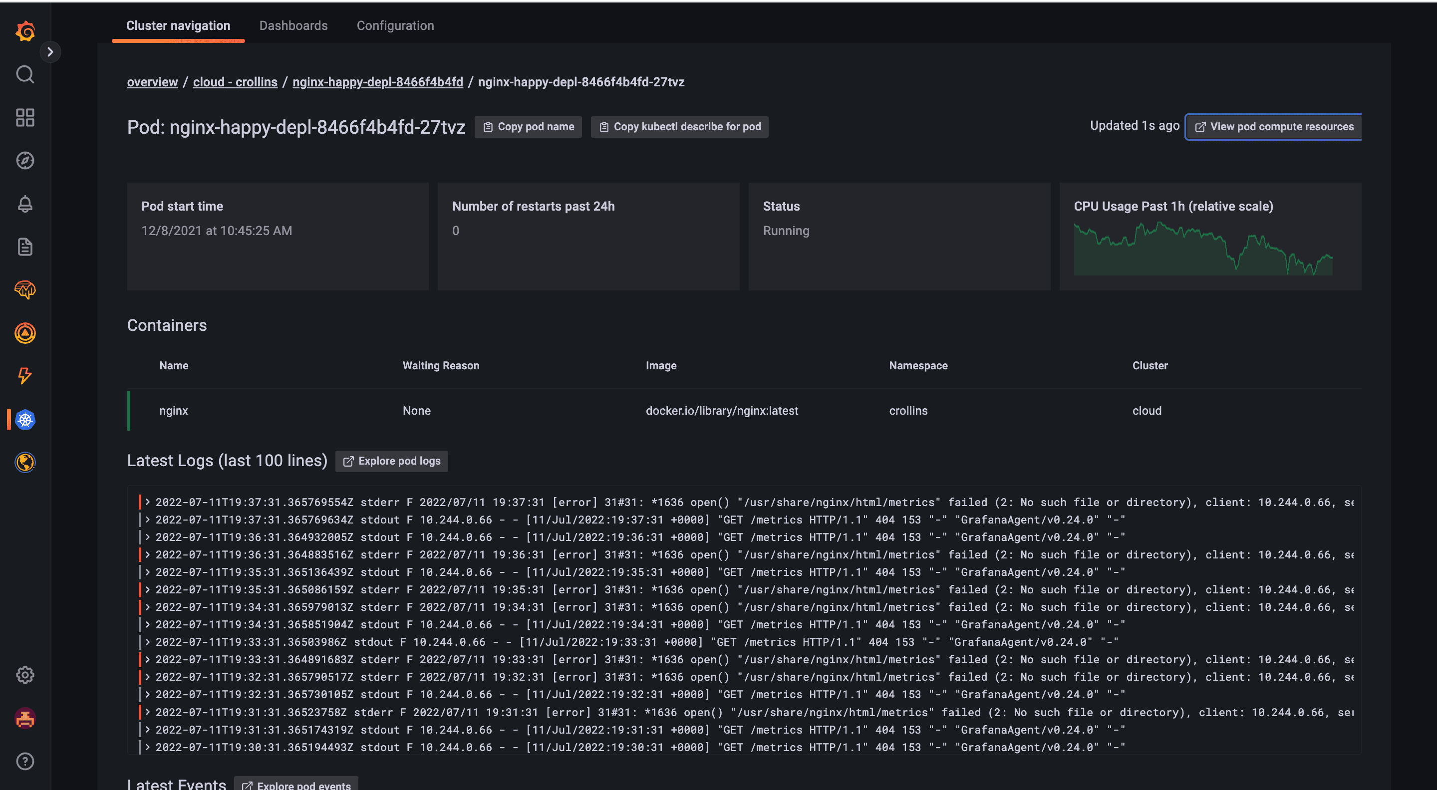 Introducing instant Kubernetes logging with Kubernetes Monitoring in Grafana Cloud