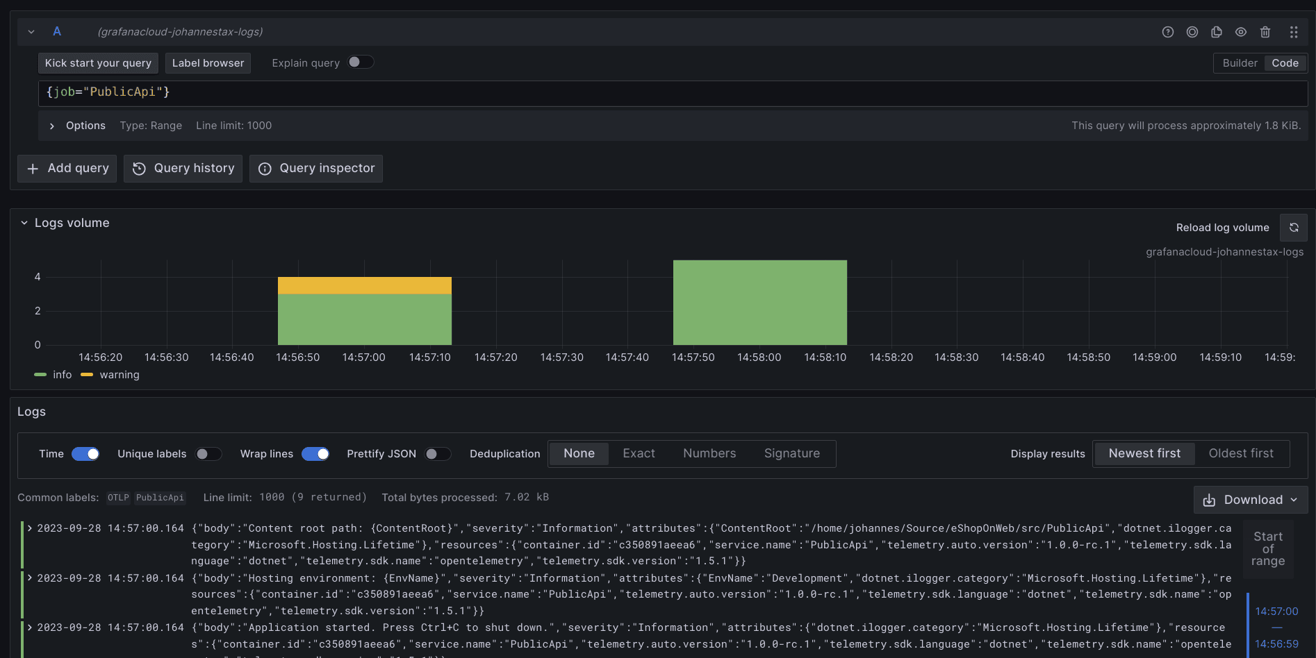 How to configure OpenTelemetry .NET Automatic Instrumentation with Grafana Cloud