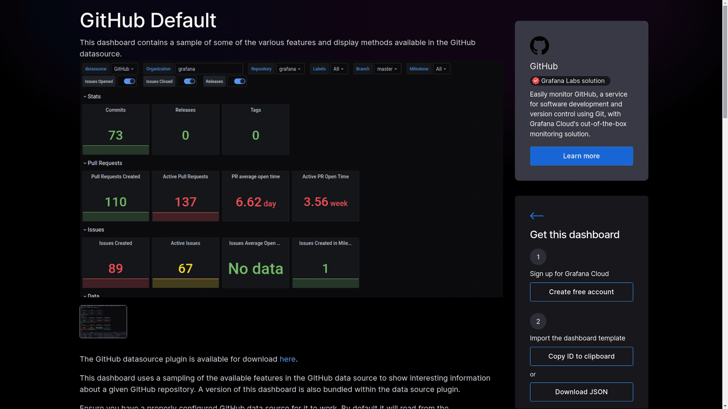 Visualize GitHub repos, projects, and more | Grafana Labs