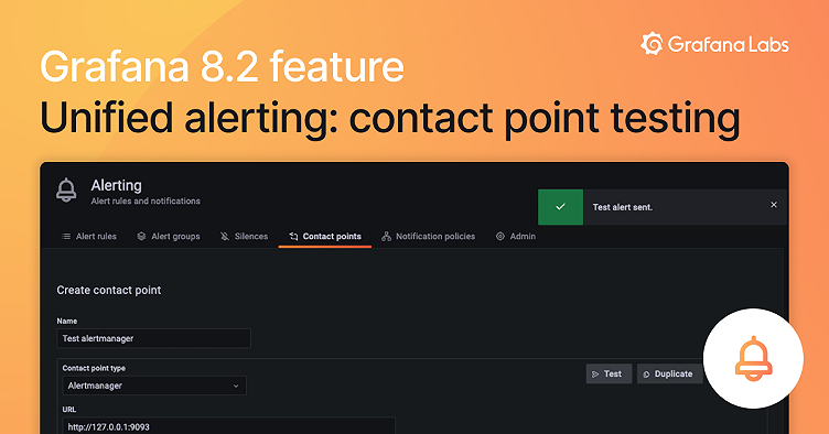 New in Grafana 8.2: Test contact points for alerts before they fire