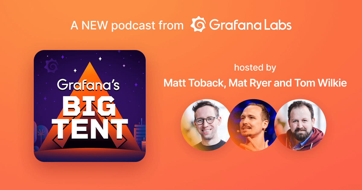 Grafana's Big Tent podcast: hosts