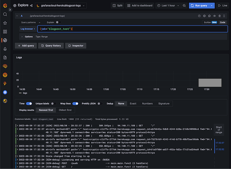 How to easily configure Grafana Loki and Promtail to receive logs from Heroku