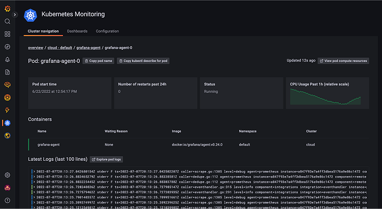 Einführung von Echtzeit-Kubernetes-Logs mit Kubernetes Monitoring in der Grafana Cloud