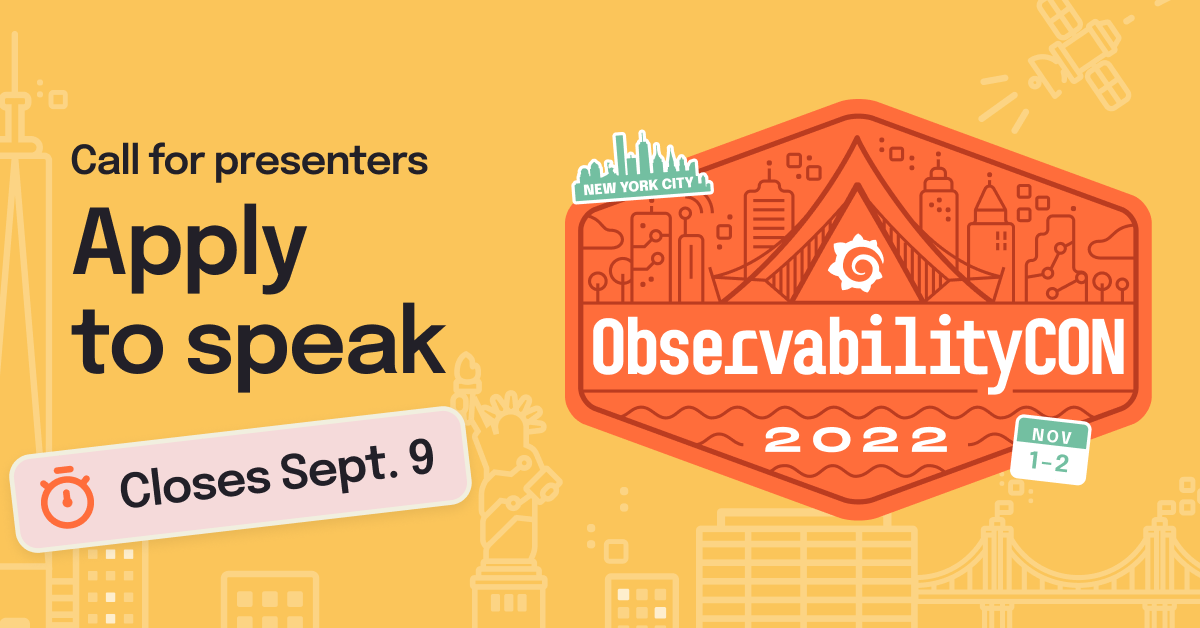 CFP image for ObservabilityCON 2022.