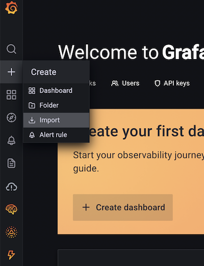 Directions for importing node exporter dashboard in Grafana Cloud