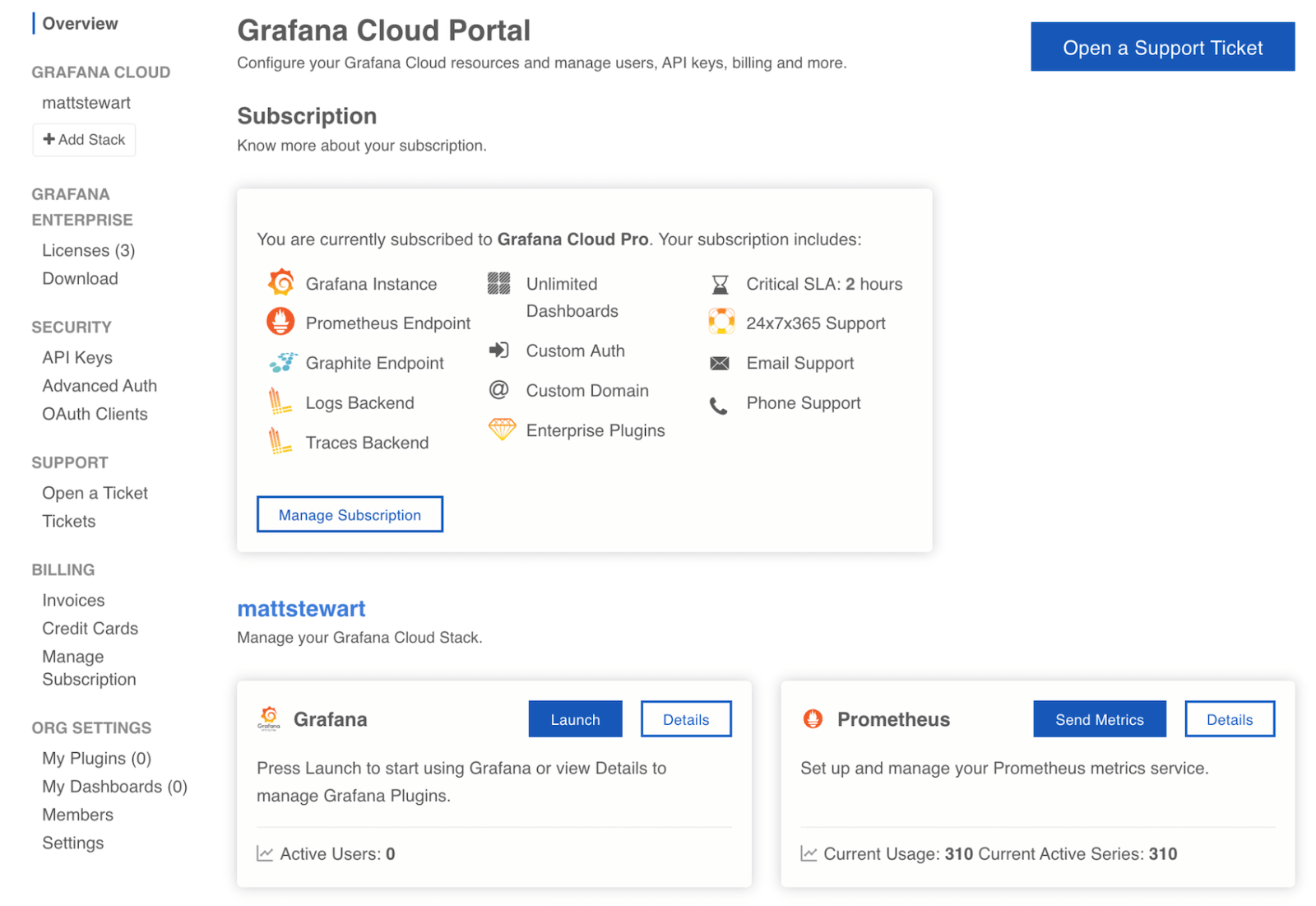 بوابة Grafana Cloud