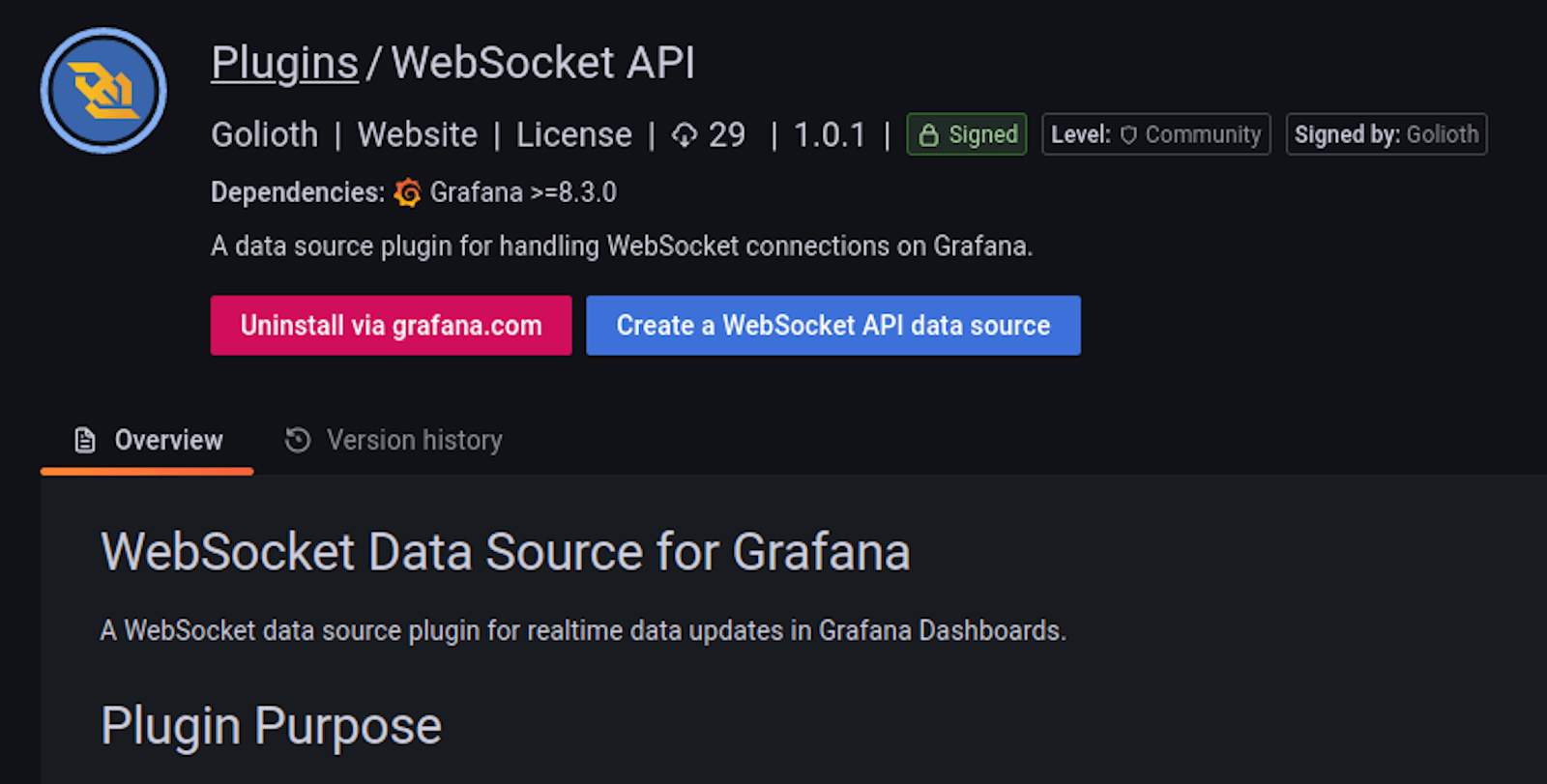 WebSocket plugin for Grafana: getting started.