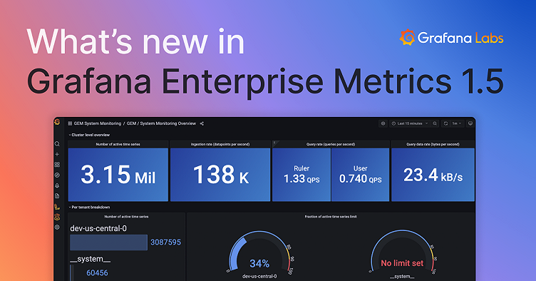 What’s new in Grafana Enterprise Metrics 1.5: Per-tenant usage metrics and a wildcard tenant for queries