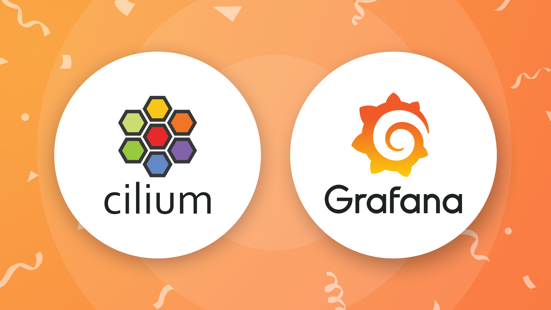 Cilium and Grafana logos