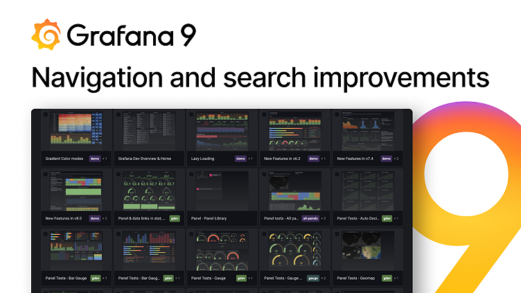 New in Grafana 9: Search Grafana panel titles, preview dashboards, better navigation, and more!