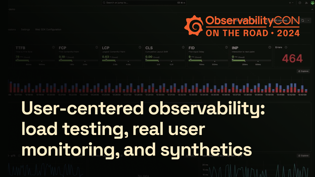 User-centered observability: load testing, real user monitoring, and synthetics