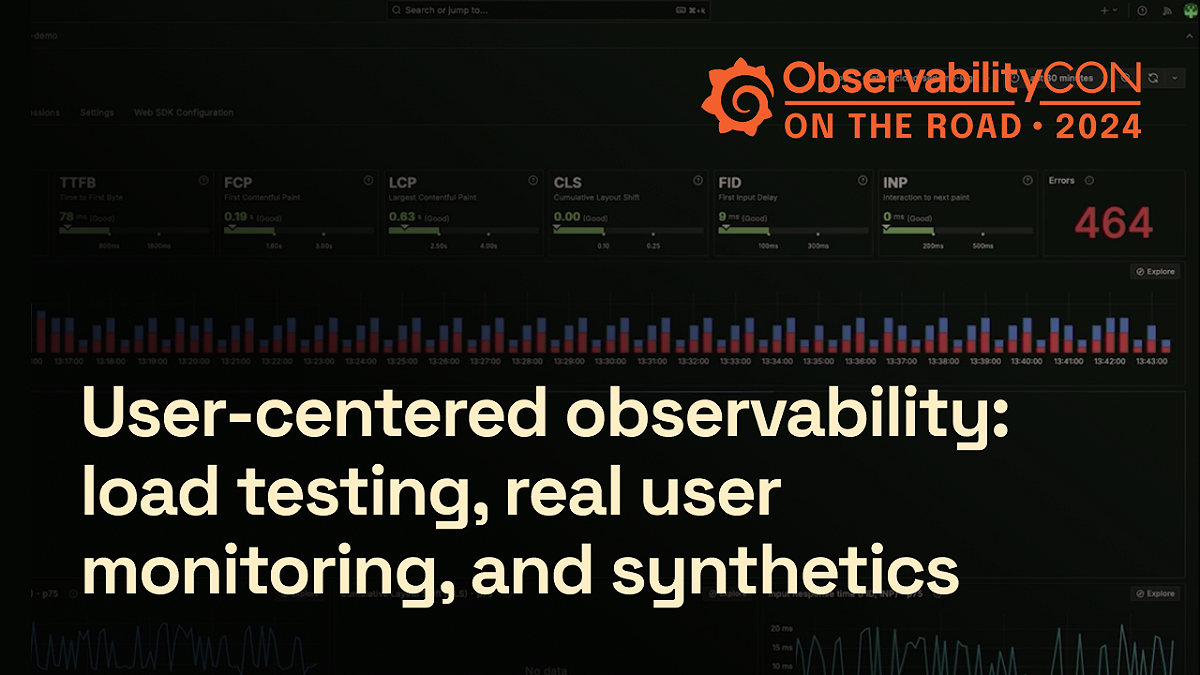 User-centered observability: load testing, real user monitoring, and synthetics