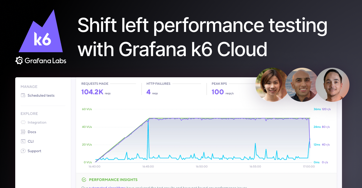 Shift left performance testing with Grafana k6 Cloud