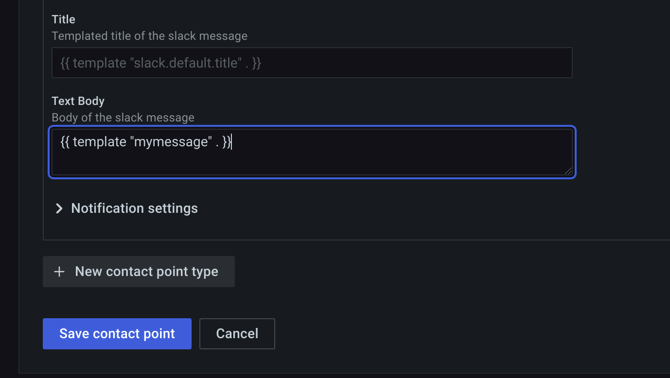 Use default. Grafana Alerts. Grafana. Notification sent to.