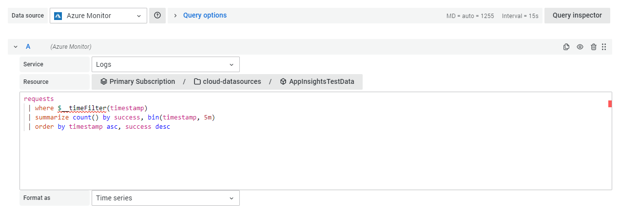Azure Logs Application Insights example