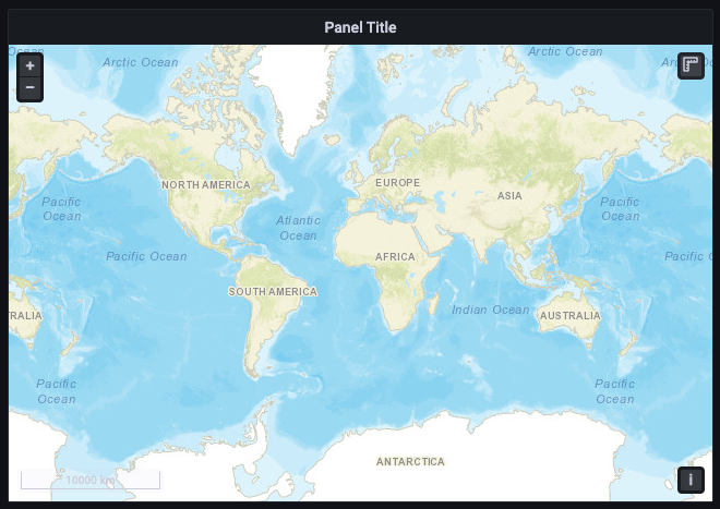 Geomap panel ArcGIS World Street Map